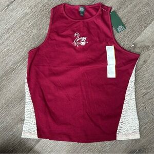 NWT Small Wild Fable Burgundy Red Pink Swan White Lace Tank Top